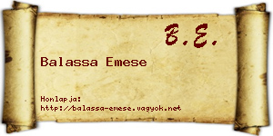 Balassa Emese névjegykártya